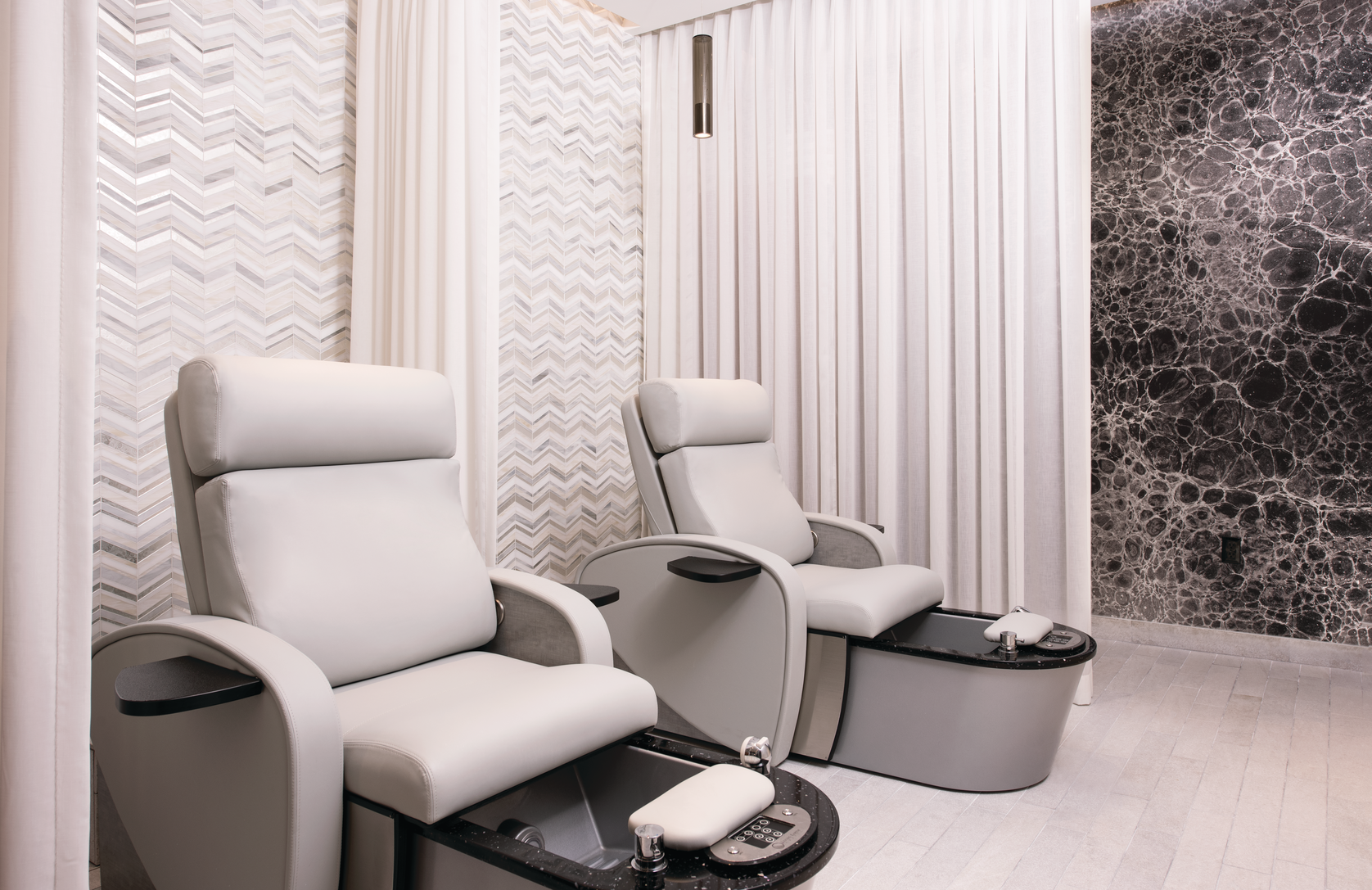 a white chairs in a room