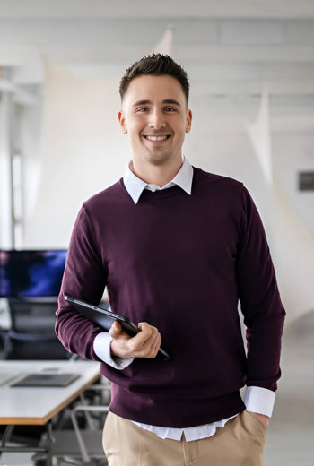 a person holding a tablet