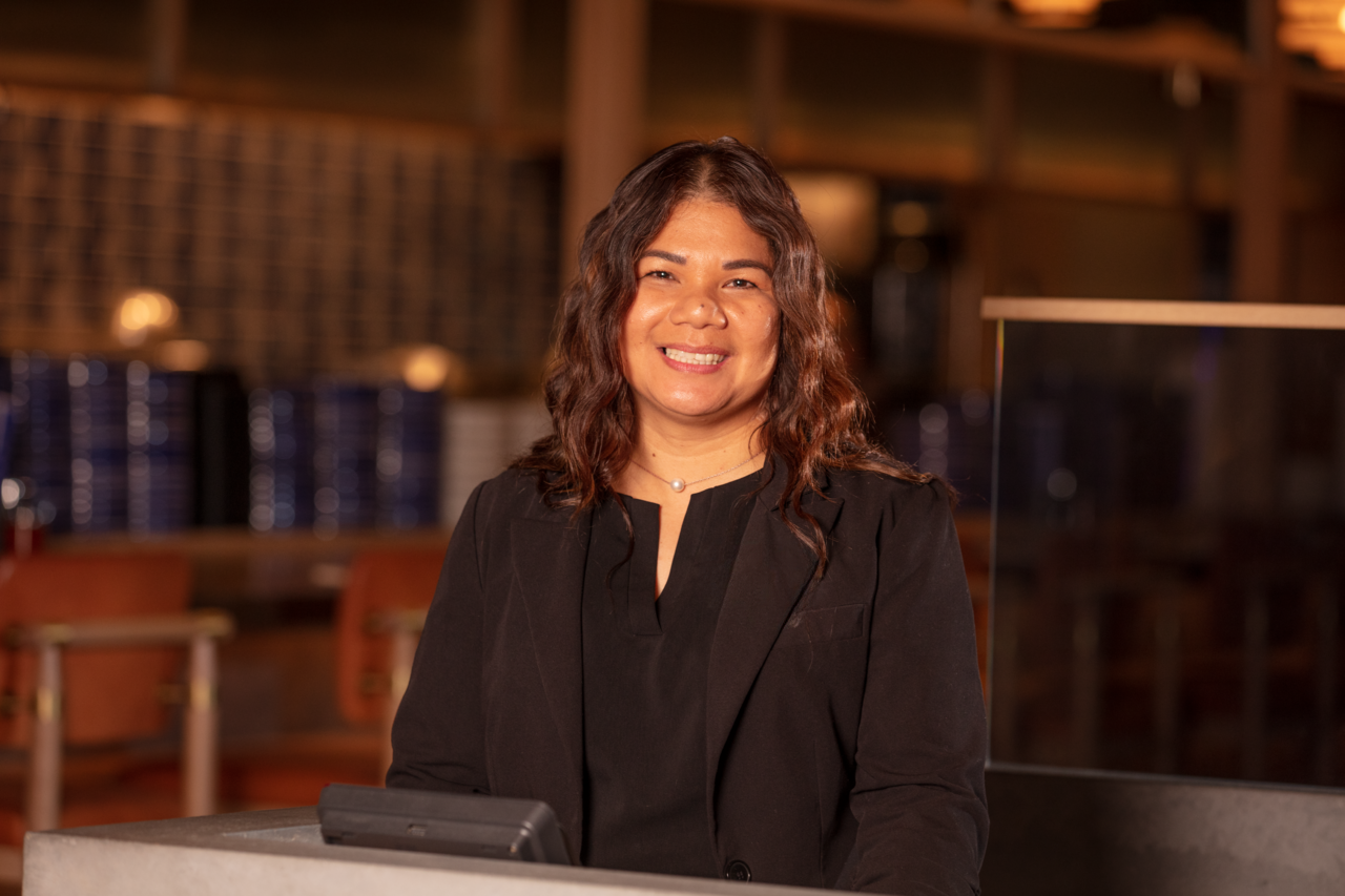 a person smiling at the camera