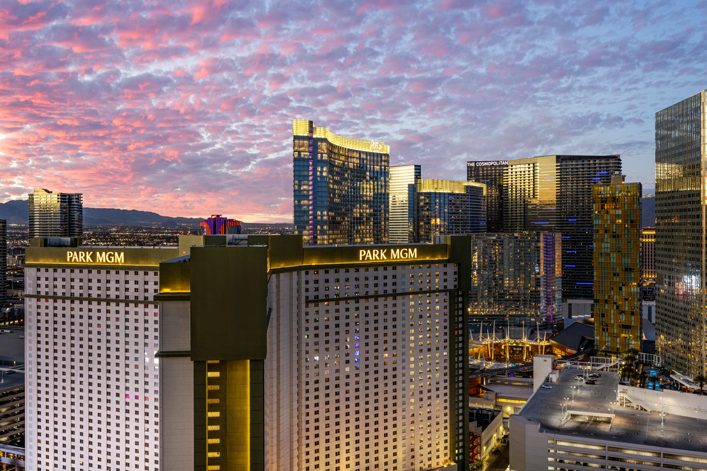 a city skyline with persony tall buildings