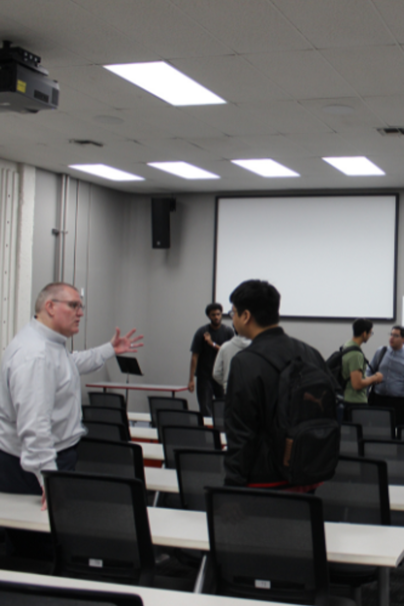a group of people in a classroom