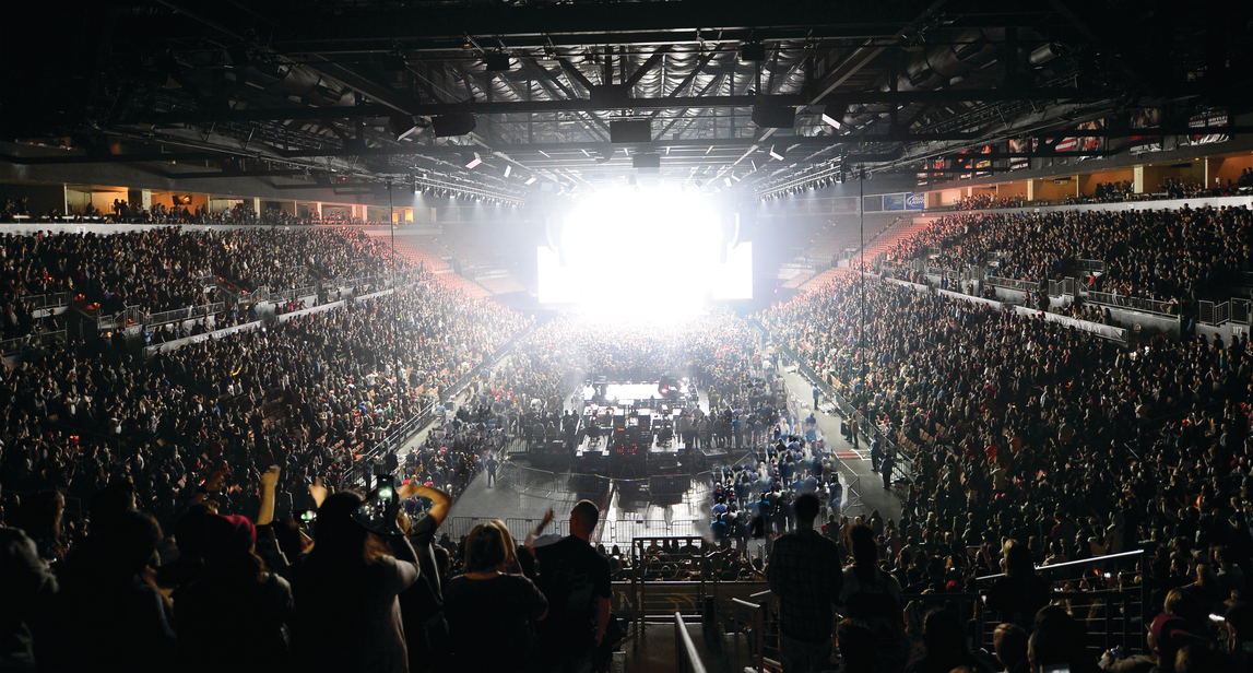 a large crowd of people in a stadium