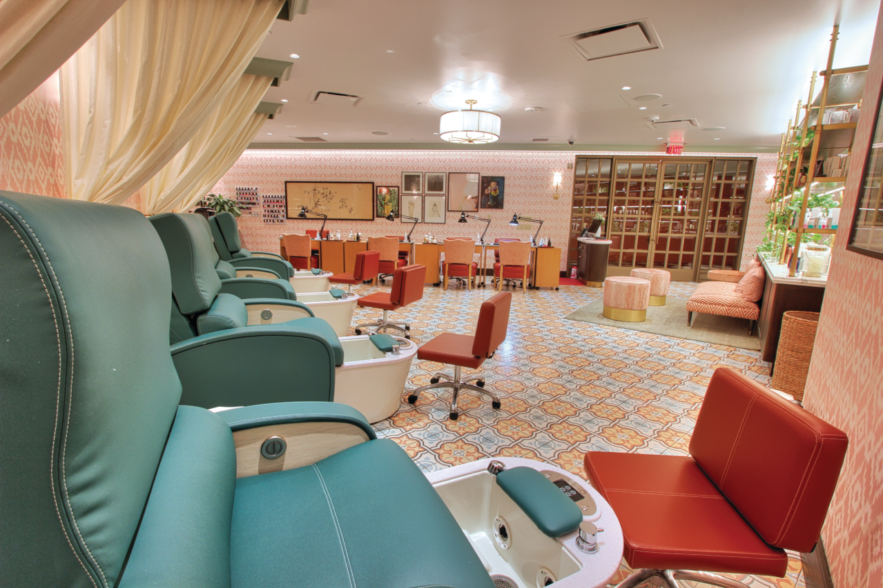 a room with chairs and tables