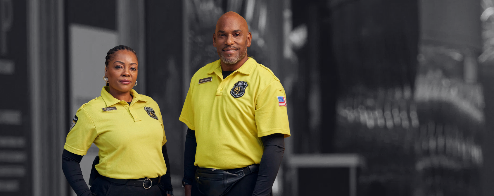 a person and person in yellow shirts