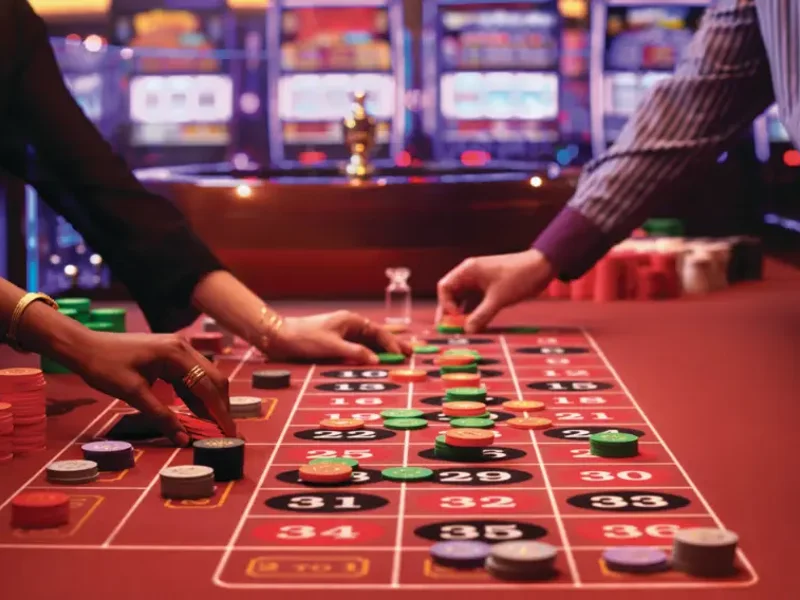 a group of people playing roulette