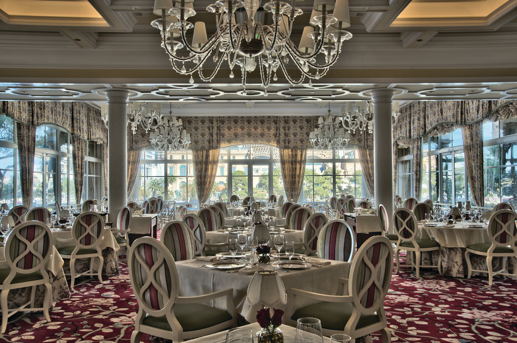 a room with tables and chairs
