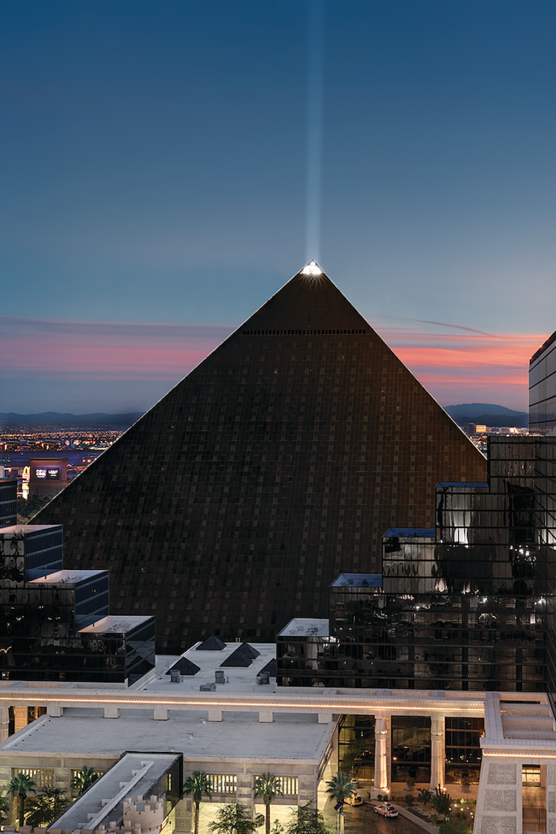 a city with a pyramid