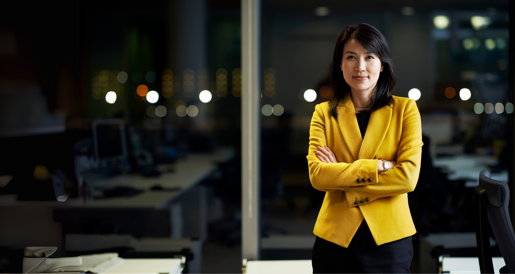 a person in a yellow jacket