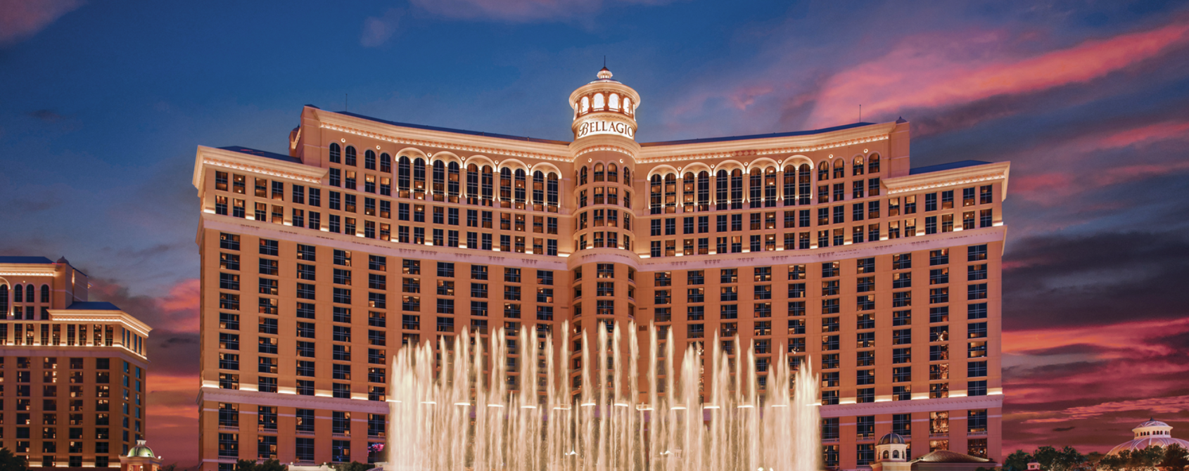 a water fountain in front of Bellagio
